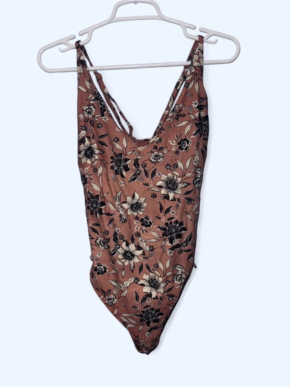 Kona Sol Mauve Floral Scoop-Back One-Piece Swimsuit